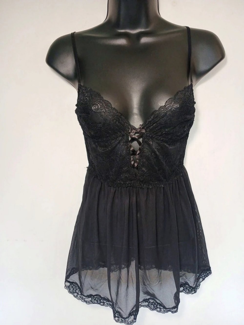 Adore Me Black Lace Chemise Size Small